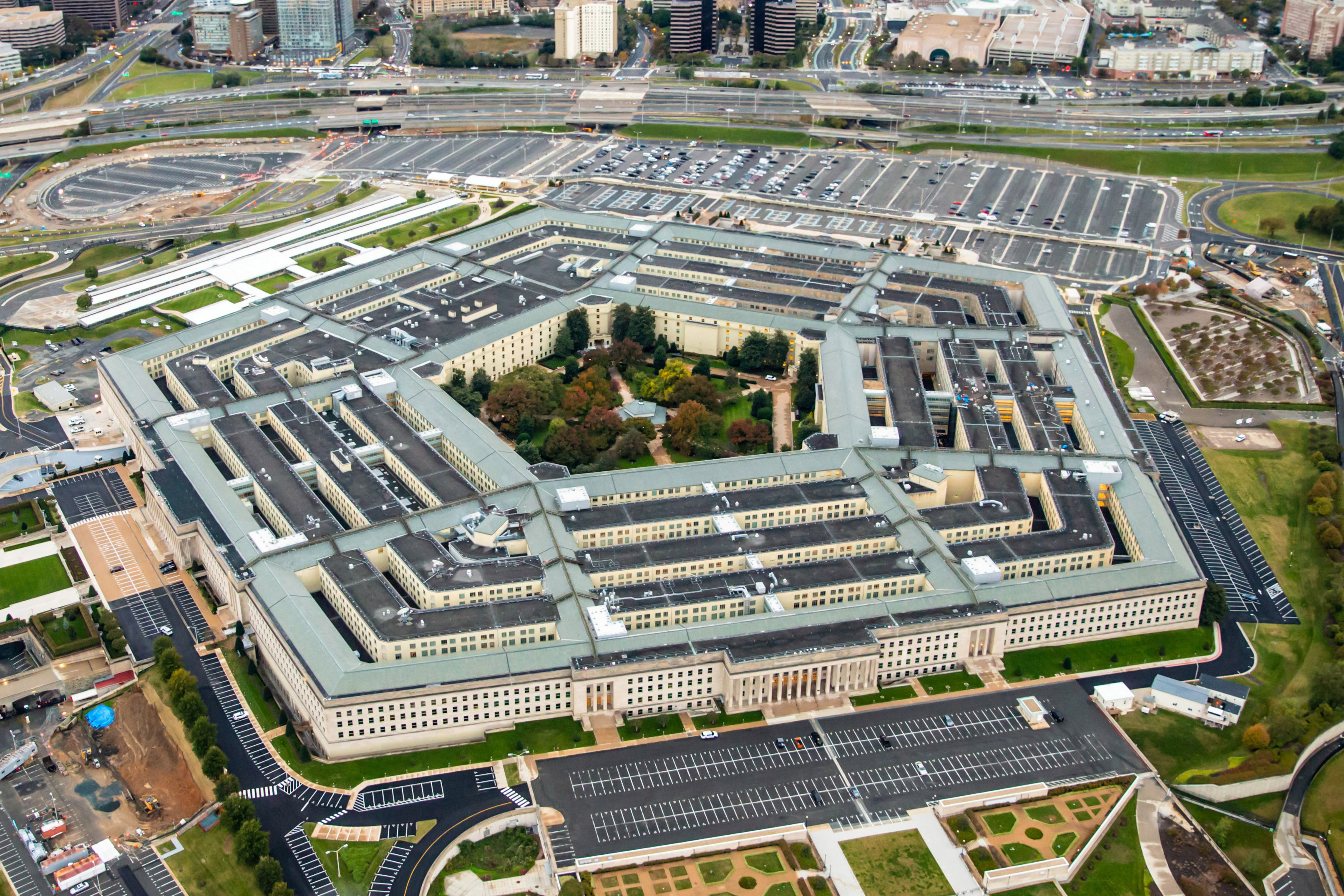 Vista aérea del Pentágono, sede del Departamento de Defensa de los Estados Unidos en Arlington, Virginia