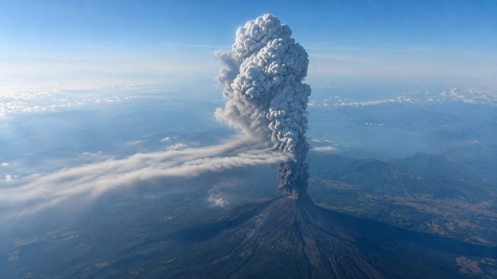 Columna de ceniza del volcán Hayli Gubbi, en la región de Afar, Etiopía