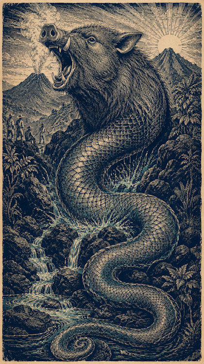 Ilustración de La Cuyancúa, mitología salvadoreña