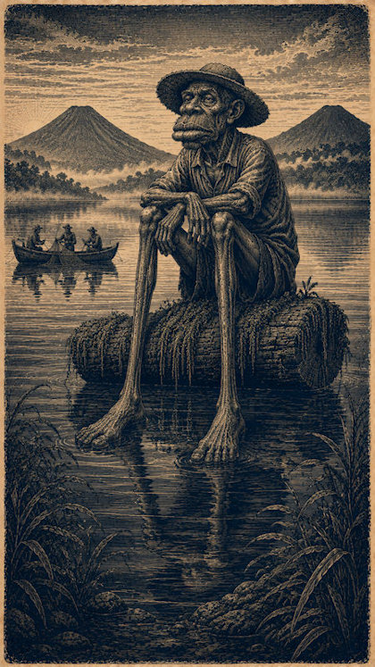 Ilustración de El Tabudo, mitología salvadoreña