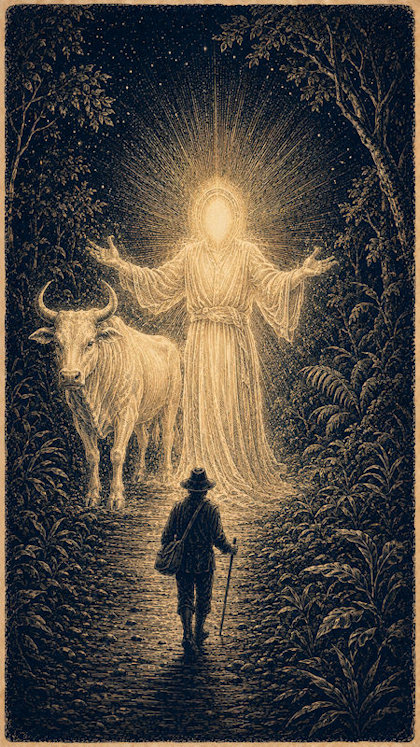 Ilustración de El Justo Juez, mitología salvadoreña