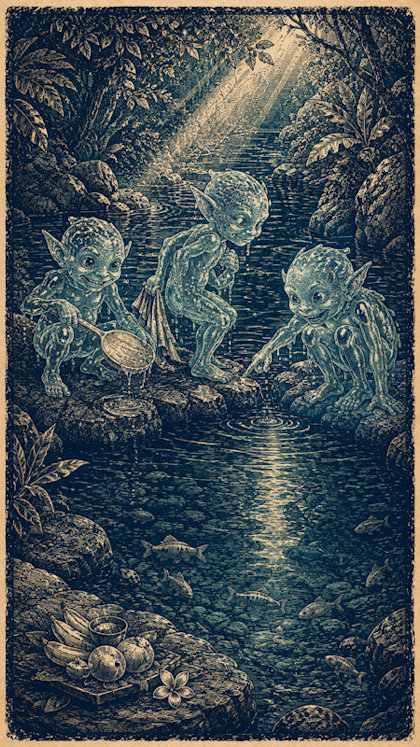 Ilustración de Las Managuas, mitología salvadoreña
