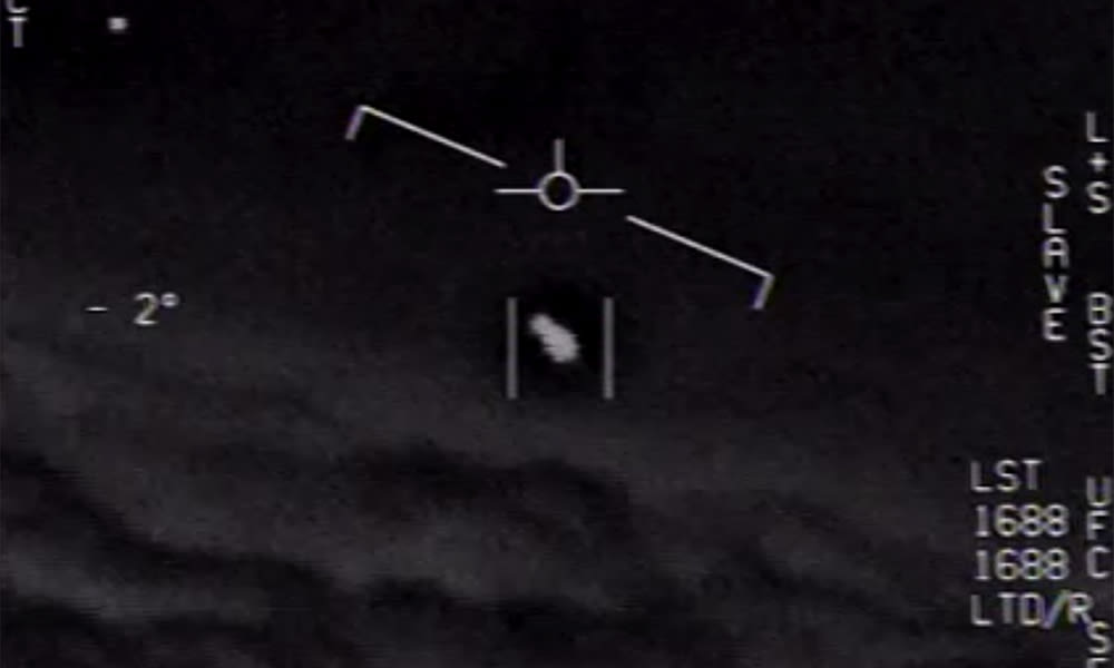 Frame del video 'Gimbal', grabado por pilotos de la Marina de EE.UU. en 2015 y desclasificado por el Pentágono en 2020.